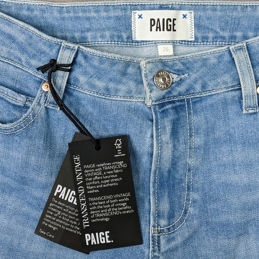 NWT Paige Jeans Size 26 Brigitte Skinny Boyfriend Crop Light Wash - Picture 12 of 12